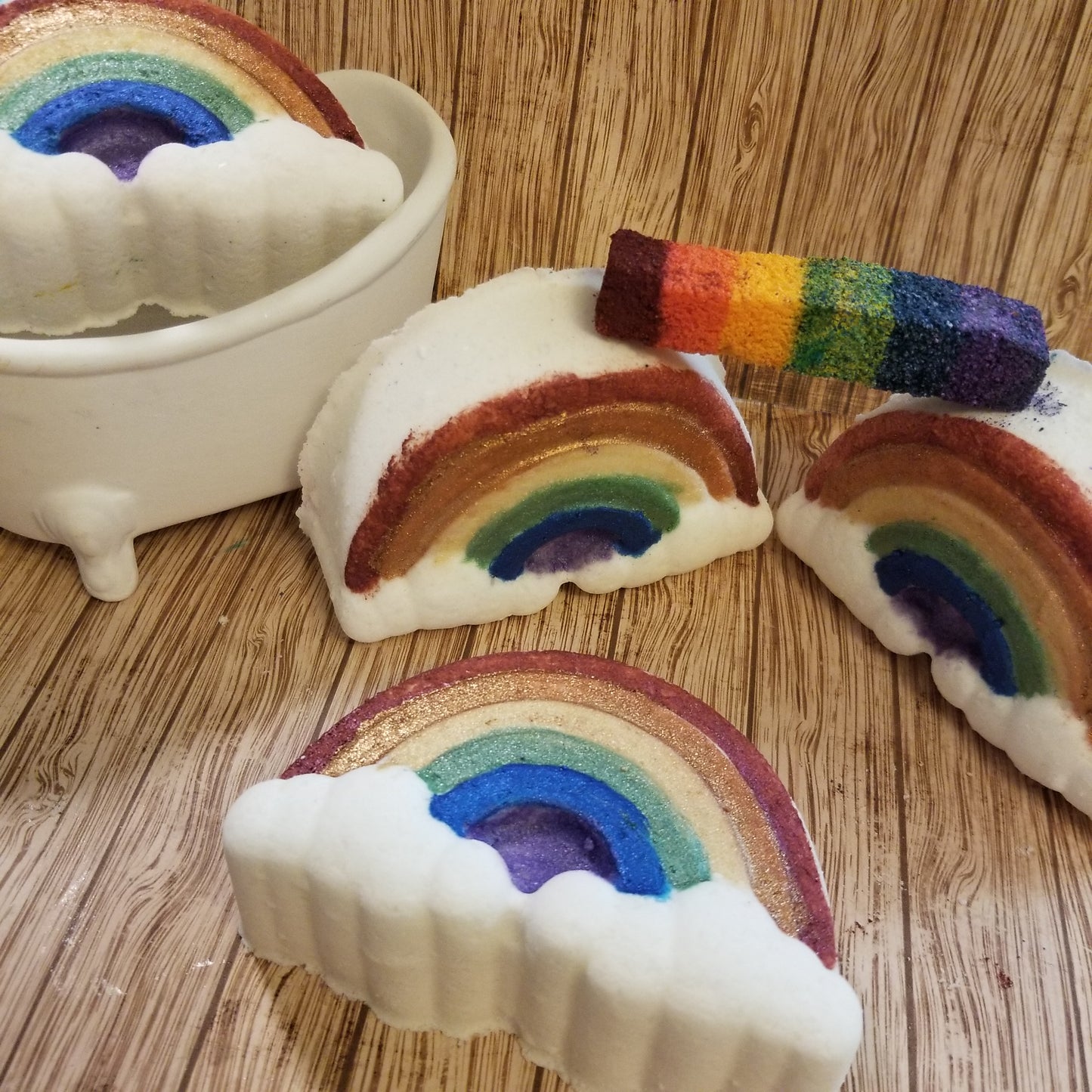 Rainbow bath bomb