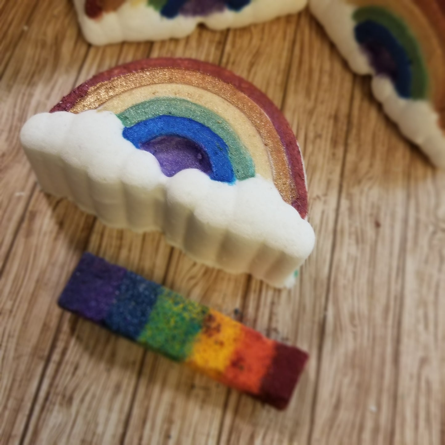 Rainbow bath bomb