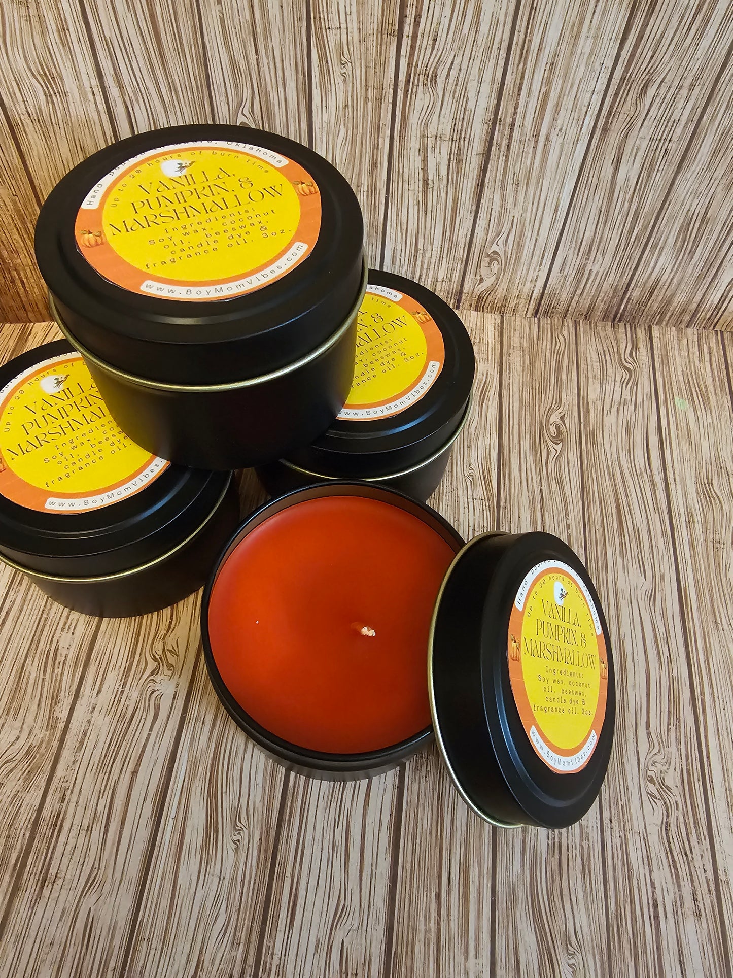 3 oz Holiday Tin Candles