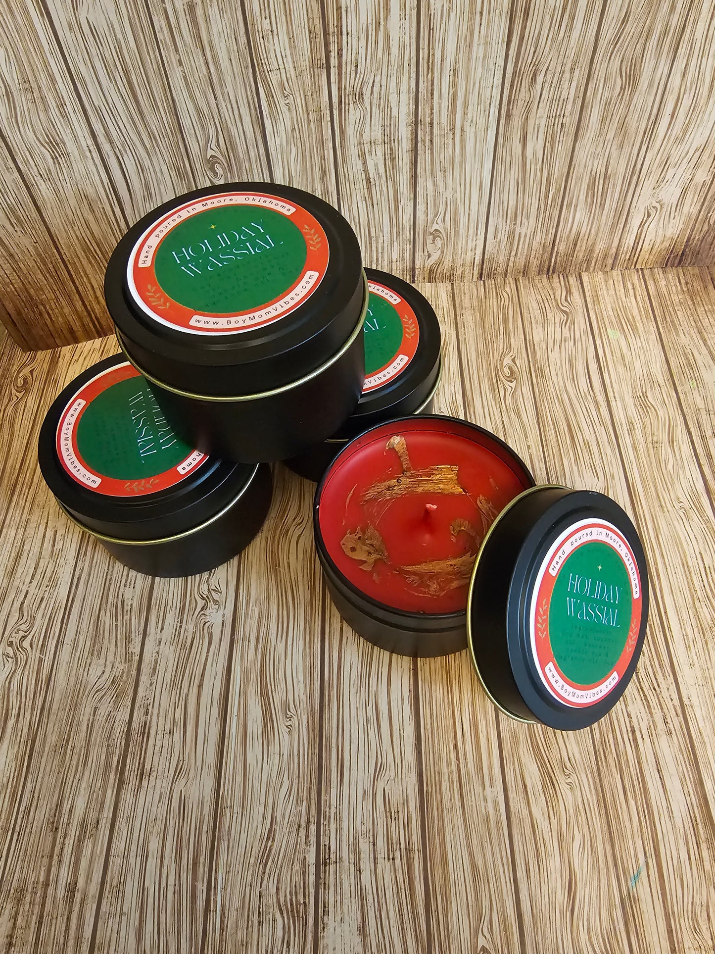 3 oz Holiday Tin Candles